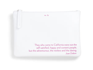 Joan Didion White Leather Pouch