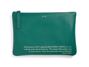 Agnès Varda Forest Green Leather Pouch