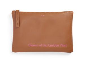 Queen of the Golden West Cognac Leather Pouch